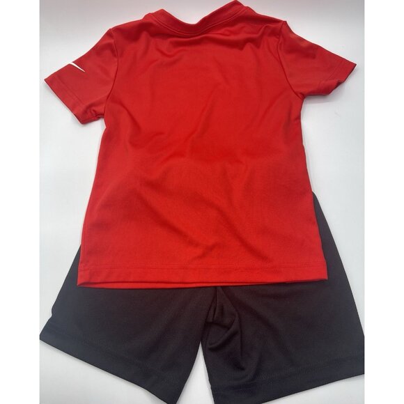 NIKE Short Set Boys Size XS 4 Red Black - Picture 4 of 6